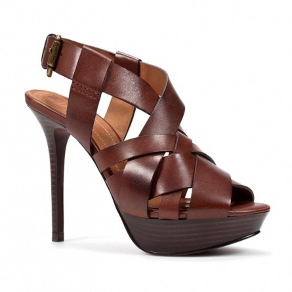 Zara Collection 2011 Elegant Brown Strappy Heels Size 37